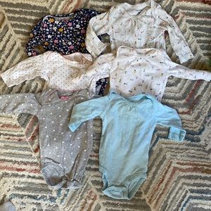 6 carters long sleeve onesies